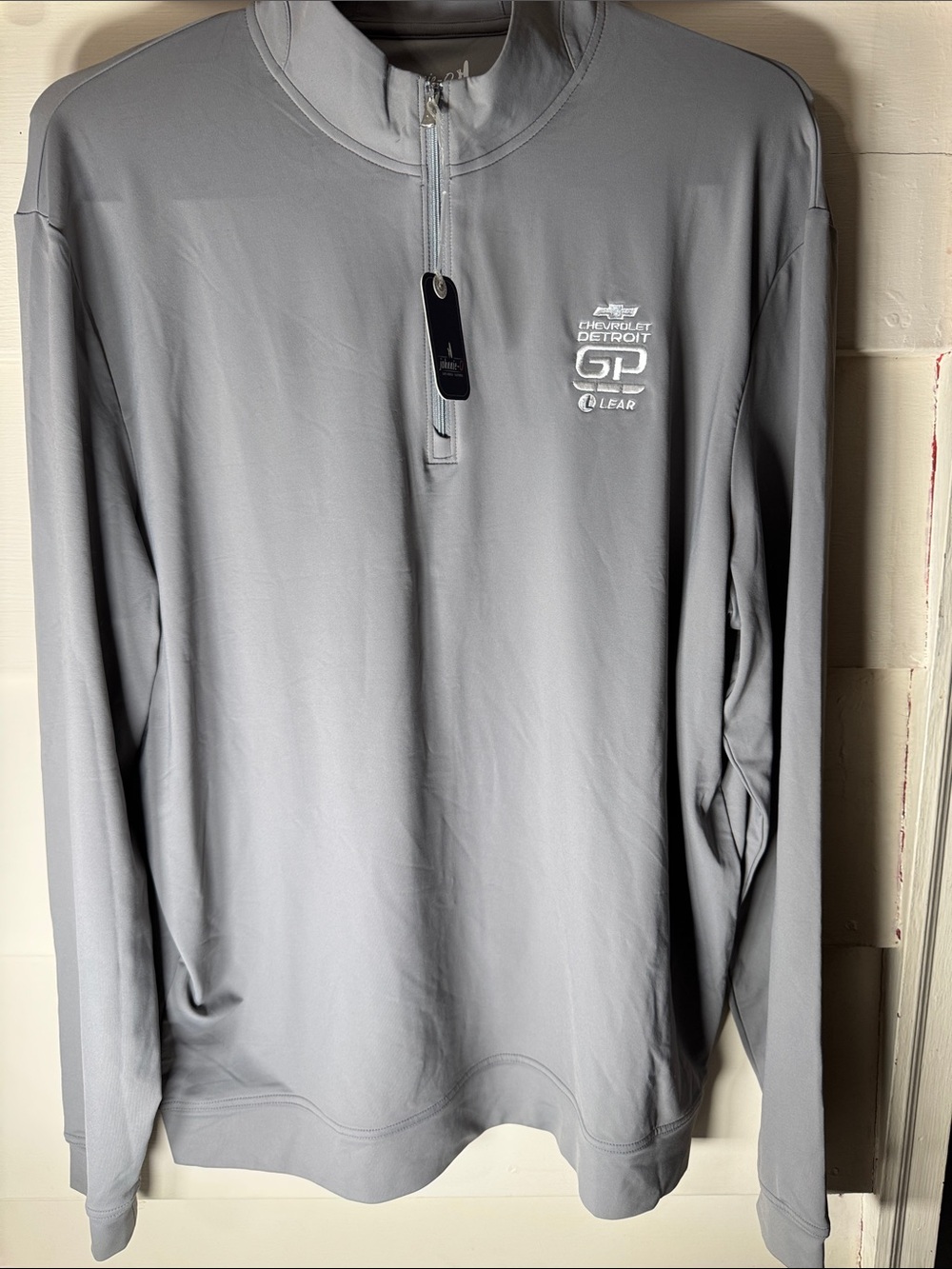 Gray Quarter-Zip Pullover with GP Detroit Logo